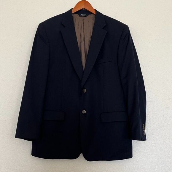Joseph & Feiss Gold Blazer, Navy , 44 Reg 100% WORESTER WOOL EXECUTIVE Fit - Picture 1 of 16